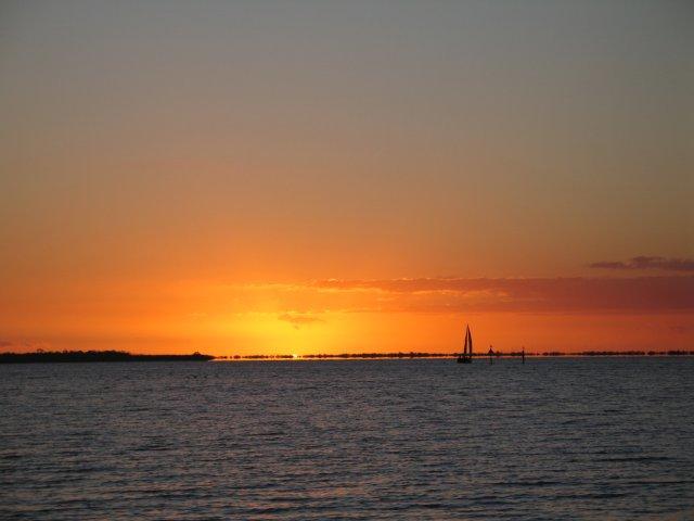 Sunset over the lake